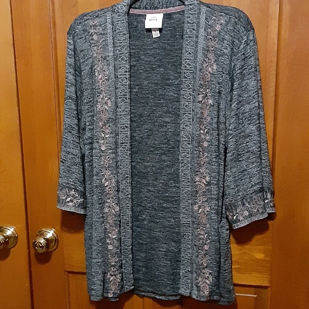 Knox Rose Embroidered Open Front Cardigan